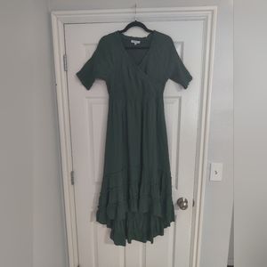 Green High-Low Dress
